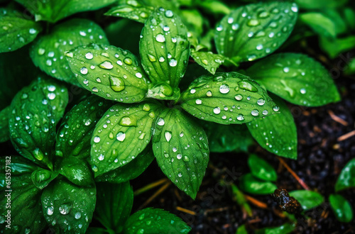 water drops are seen on the leaves