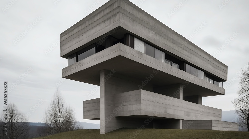 Brutalist concrete villa