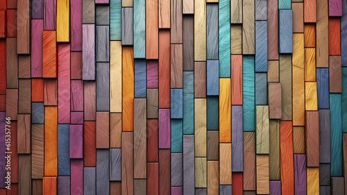 An abstract colorful multicolour wood plank texture background 