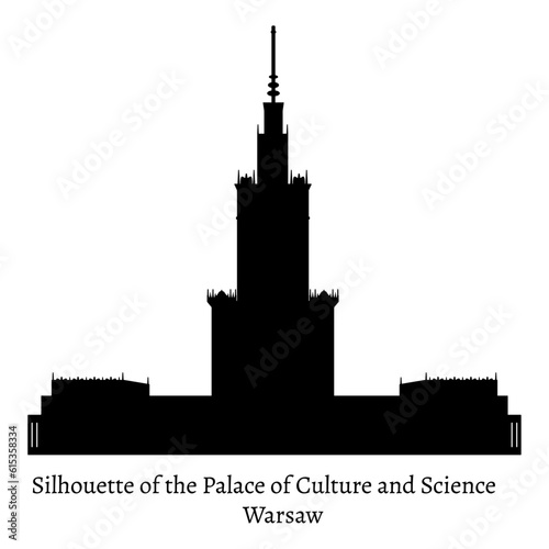 Silhouette of the Palace of Culture and Science. Warsaw. Poland
