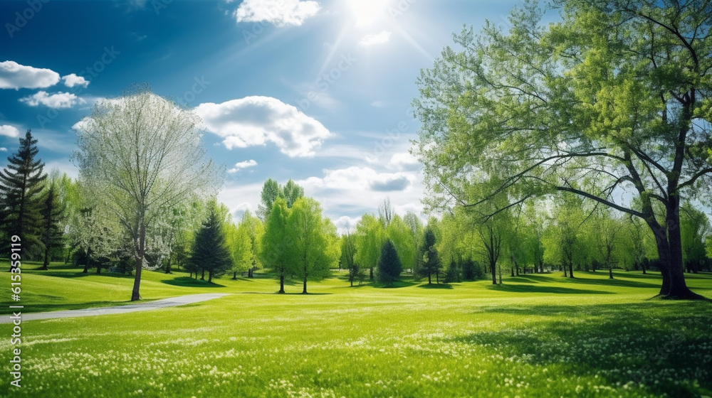 Fototapeta premium Blur park garden tree in nature background