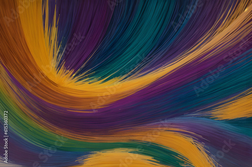 Abstract AI generated background. Colourful dynamic shapes  lines and waves with main colors of red  blue and yellow