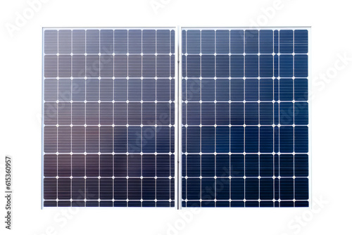 A solar panel photographed from above, solar energy, green energy, isolated (Generative AI)