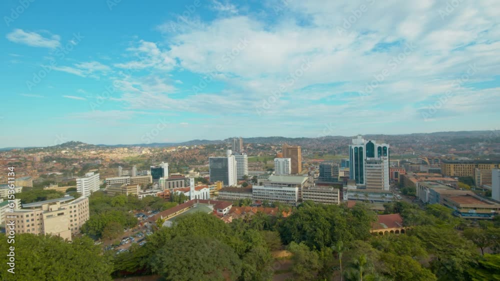 View Of Downtown Kampala In Uganda - panning shot View Of Downtown Kampala In Uganda - panning shot