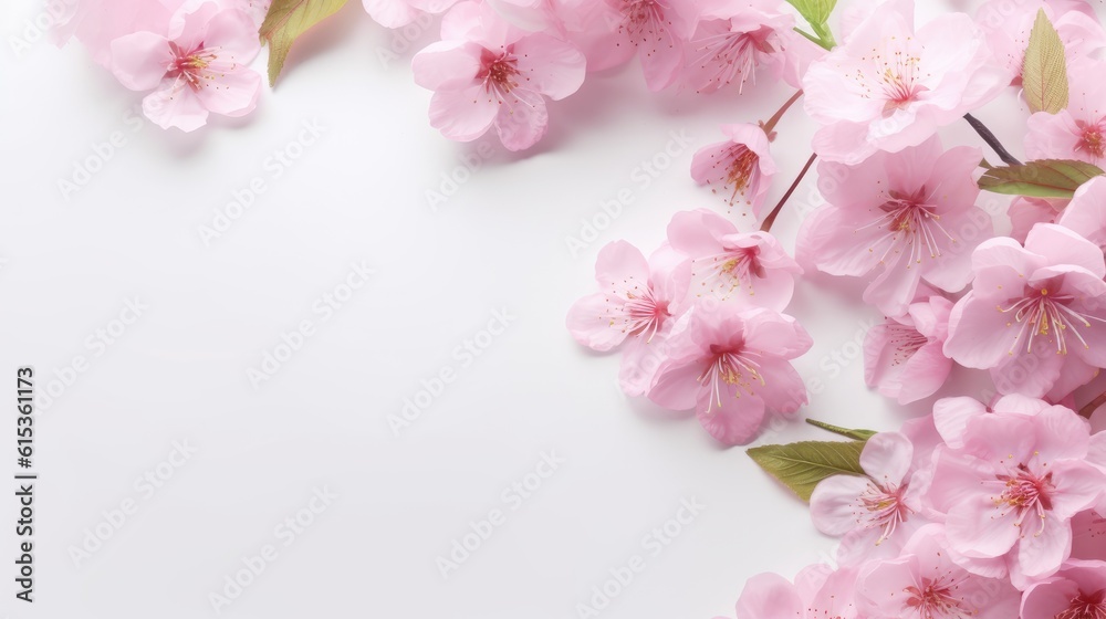 Beautiful sakura for decorative on white background. Generative Ai