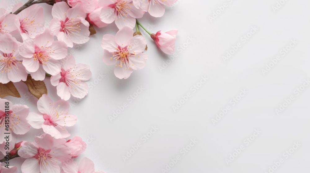 Beautiful sakura for decorative on white background. Generative Ai