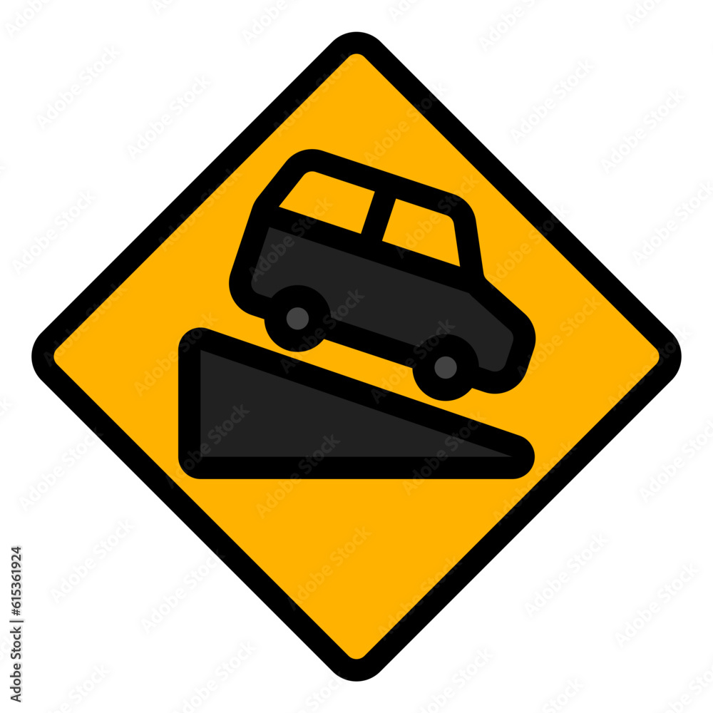 Steep descent icon in filled line style, use for website mobile app presentation Steep descent icon in filled line style, use for website mobile app presentation