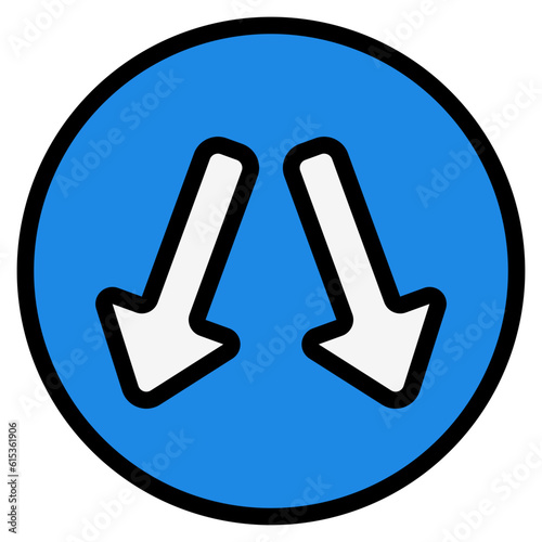 Left right icon in filled line style, use for website mobile app presentation