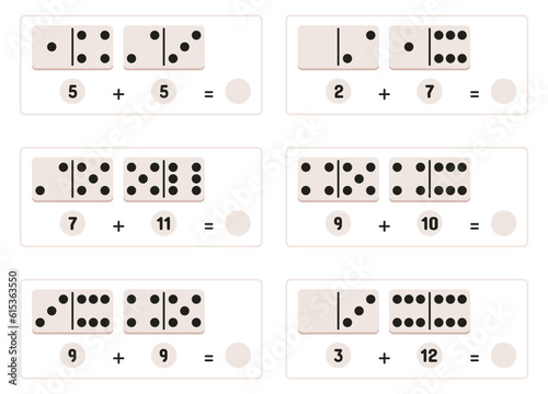 Math Exercises With Domino Pieces
