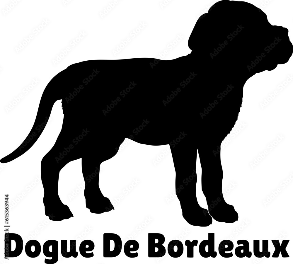 Dogue De Bordeaux Dog puppies silhouette. Baby dog silhouette. Puppy
