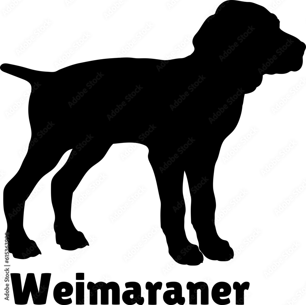Weimaraner Dog puppies silhouette. Baby dog silhouette. Puppy