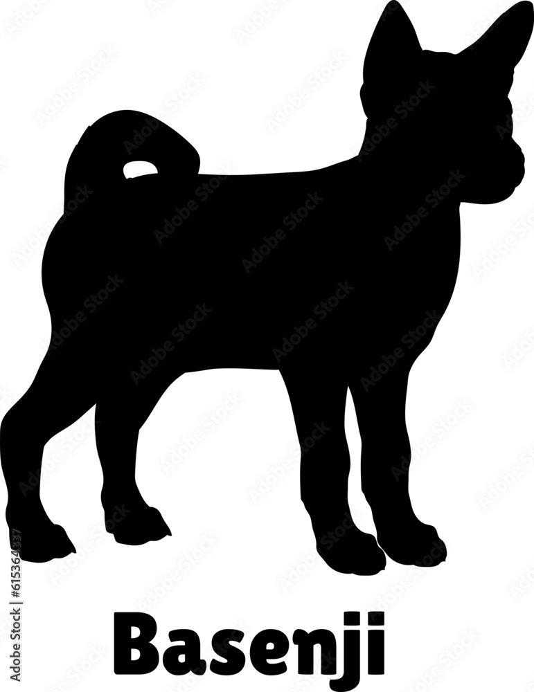Basenji Dog puppies silhouette. Baby dog silhouette. Puppy