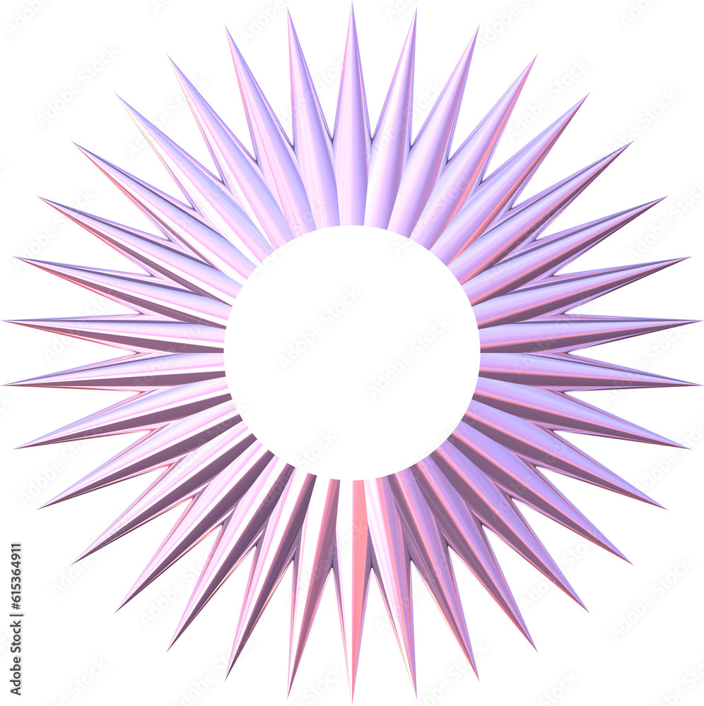 3D abstract metal chrome sun in a surreal style with a transparent background 3D abstract metal chrome sun in a surreal style with a transparent background