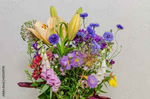 Bouquet of colorful wild flowers photo