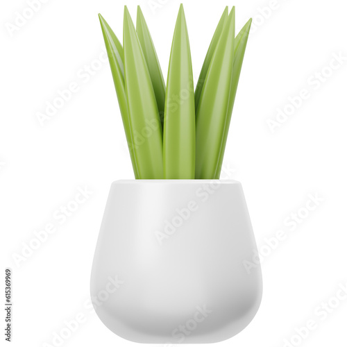 Secculent2 Houseplant Potted 3D Icon