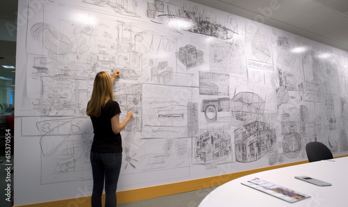 woman in front of a whiteboard