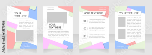 Laundry service promotional blank brochure layout design. Vertical poster template set with empty copy space for text. Premade corporate reports collection. Editable flyer paper pages