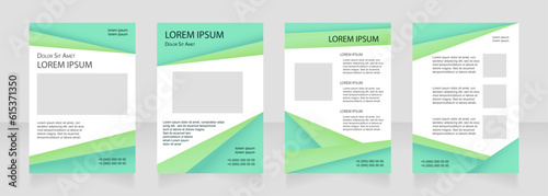 Green eco industry blank brochure layout design. Ecology project. Vertical poster template set with empty copy space for text. Premade corporate reports collection. Editable flyer paper pages