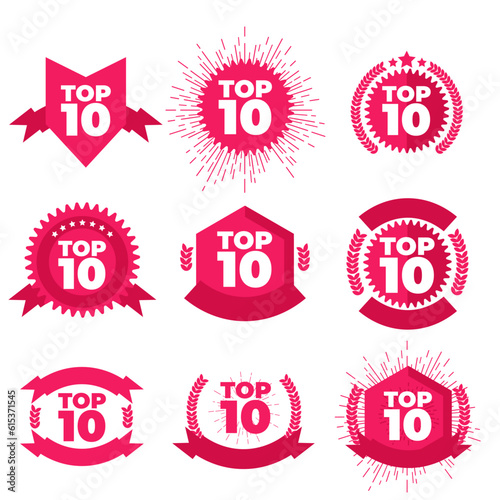 Top 10, best ten list. Vector Illustration