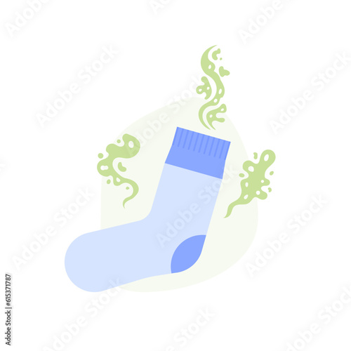 Dirty stinky, Smelly socks concept. Vector Illustration.