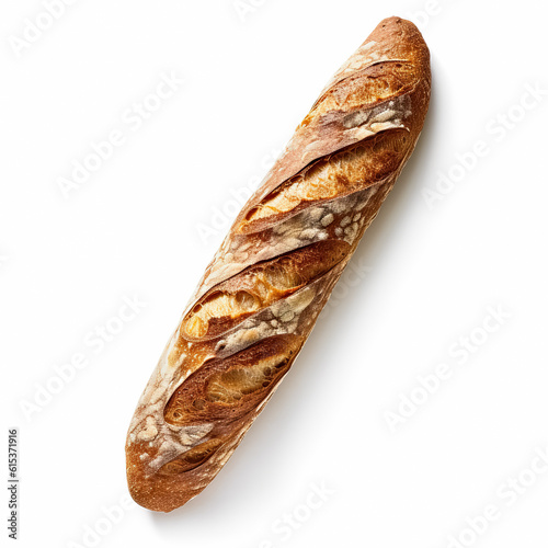 
Delicious baguette isolated on white background, generative AI

