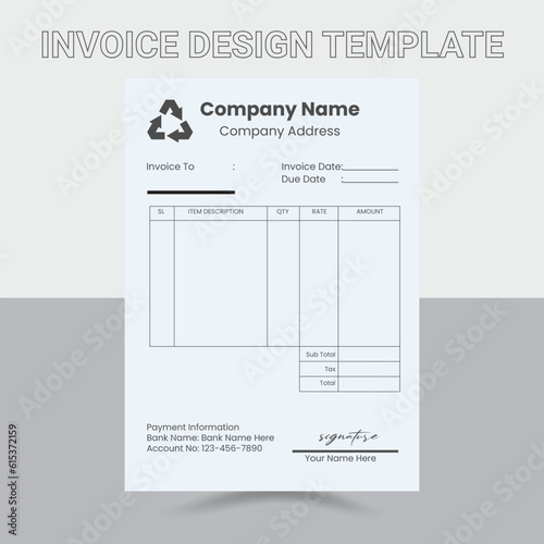  invoice template design Free Vector 