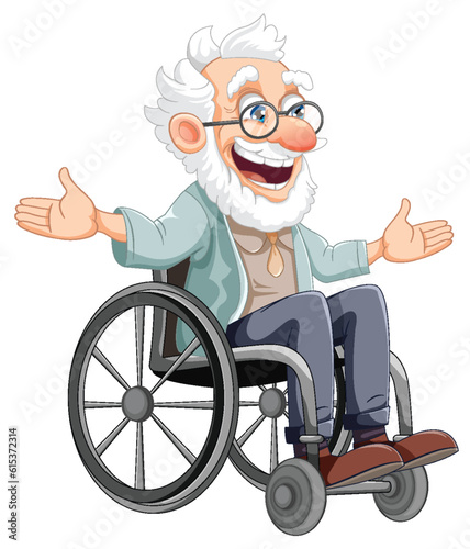Elderly people sitting on wheelchair