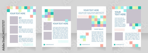 Social media business blank brochure layout design. Commerce strategy. Vertical poster template set with empty copy space for text. Premade corporate reports collection. Editable flyer paper pages