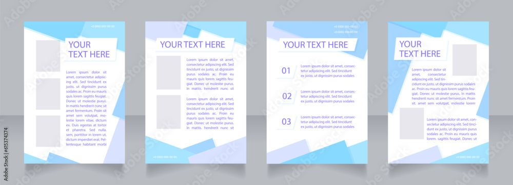 Organizational development plan blank brochure layout design. Vertical poster template set with empty copy space for text. Premade corporate reports collection. Editable flyer paper pages