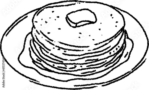 Pancake Symbol For Morning Routine Lifestyle Illustration In Doodle Art Simple Hand drawn Design