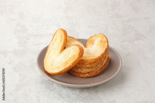 Butterfly Puff Pastry or Palmier Cookies with heart shape
 photo