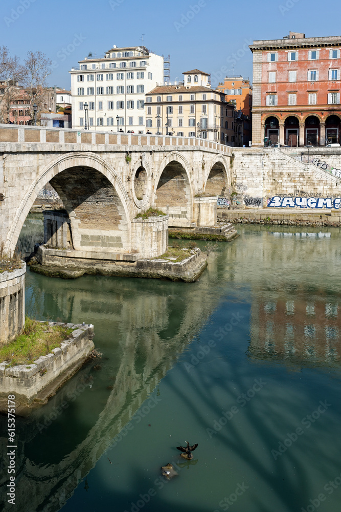 Pont à arc long du Tibre à Rome 