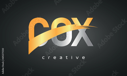 COX Letters Logo Design with Creative Intersected and Cutted