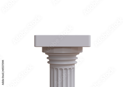 Marble pillar column classic greek isolated on transparent background, PNG.