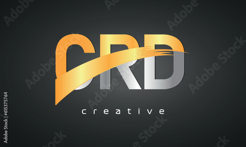 CRD Letters Logo Design with Creative Intersected and Cutted