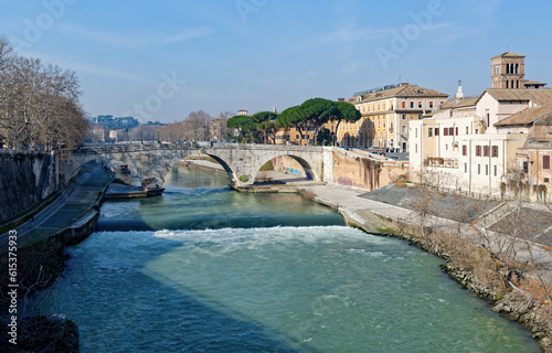 Εκτύπωση καμβά Le Tibre à Rome en hiver