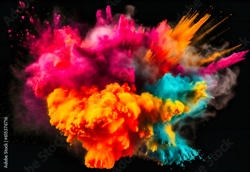 colorful powder image color explosion  transparent png