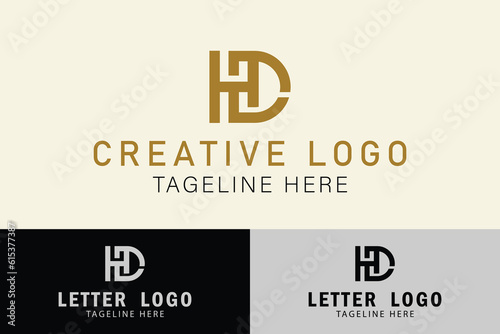 Art & Abstract Letter HD or DH logo. Creative logo professional. simple design editable