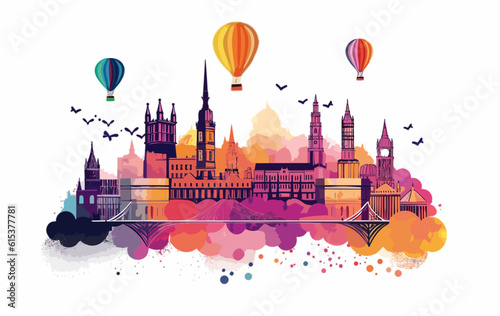 Bristol Sky Line Vector Illustration