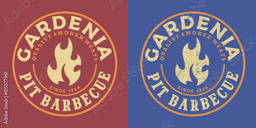 Barbecue Vintage Logo Badge Distressed and Clean