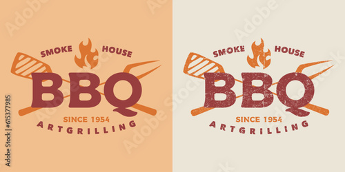 Smokehouse grill bbq logo badge