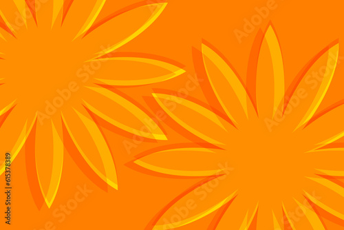 Seamless pattern with flowers in orange tones.