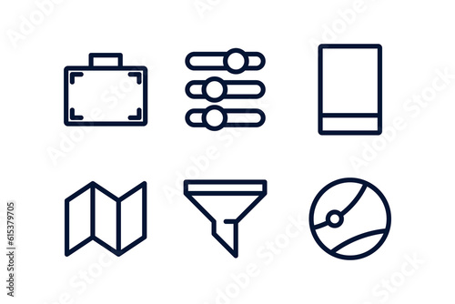 Vector creative thin line marketing icon big set on white background.