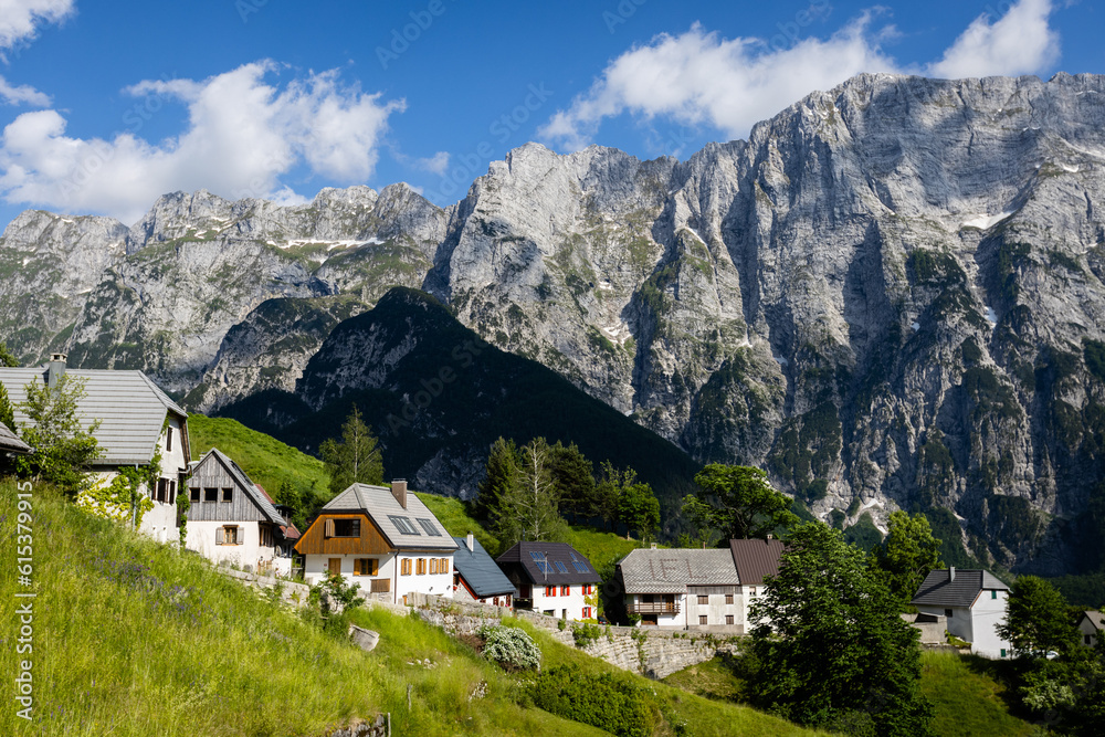 alpine village in the mountains