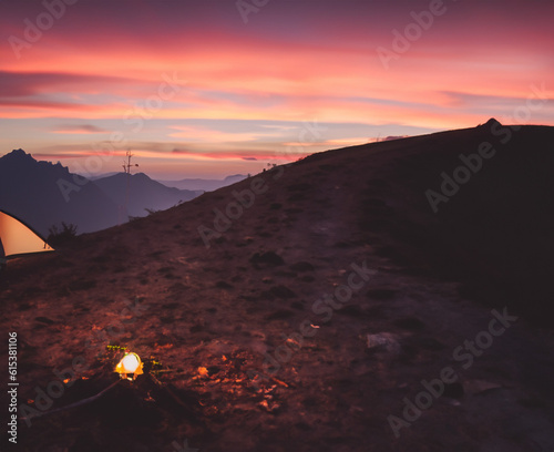 sunset over the mountains