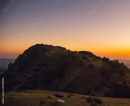 sunset over the mountains