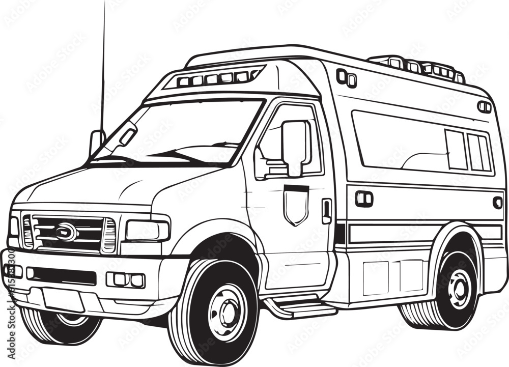 educational illustrations for kids,coloring pages,ambulance drawing coloring page ready to print,iso size