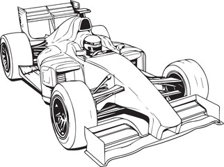 Ingelijste posters Formule 1 F1 raceauto kleurplaat voor kinderen  © YASAR