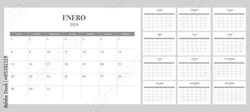 2024 Spanish Calendar simple and minimalist