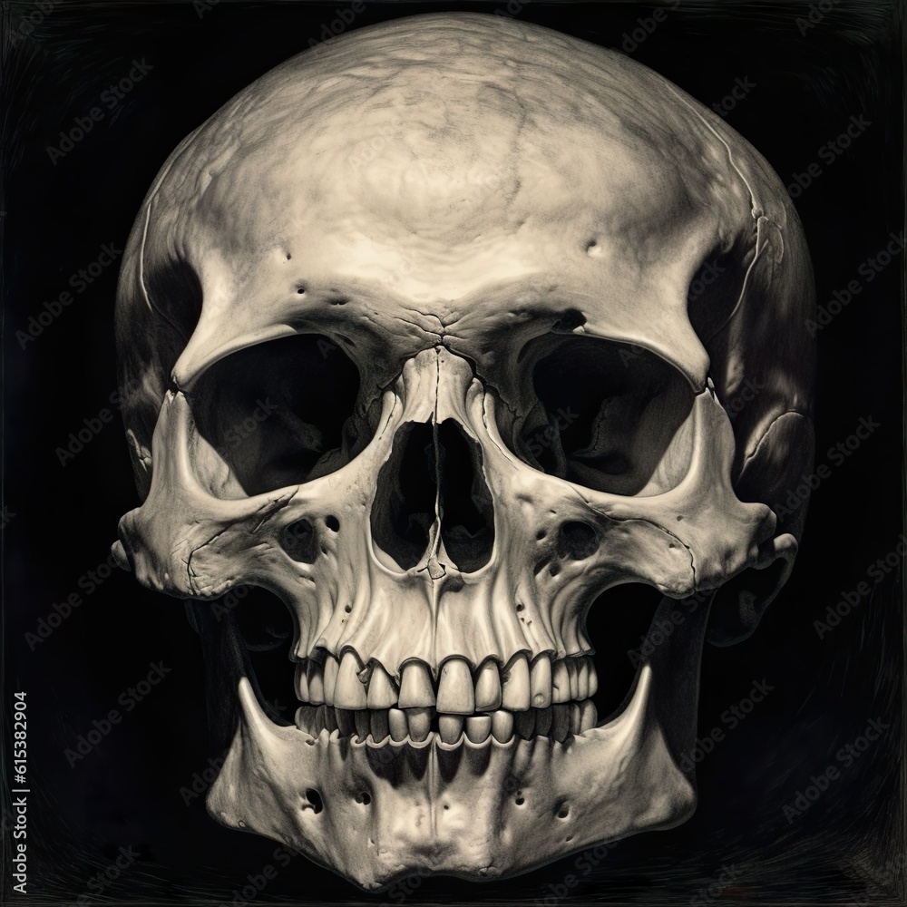Fototapeta premium skull on black, generative AI, high resolution, 8k